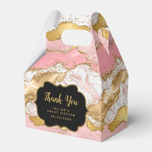 Goldene rosa Pailletten Achat Sweet Sixteen Dankes Geschenkschachtel