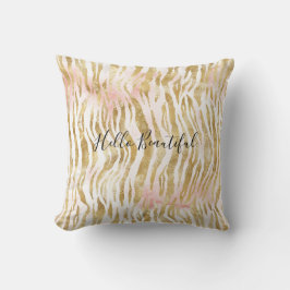 Goldene Rosa Zebra Print          Kissen