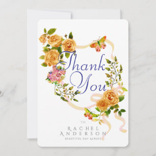 Goldene Rose Band Danke Feiertagskarte