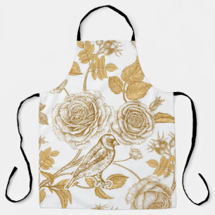 Goldene Rose, Blume, Blätter und Beeren von Hunden Schürze