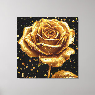 Goldene Rose Blume Leinwanddruck