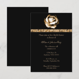 Goldene Rose Brautparty Einladung