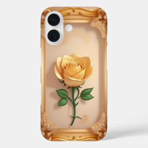 Goldene Rose iPhone 16 Hülle
