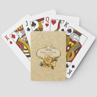 Goldene Rose Damask 50. Hochzeit A Spielkarten