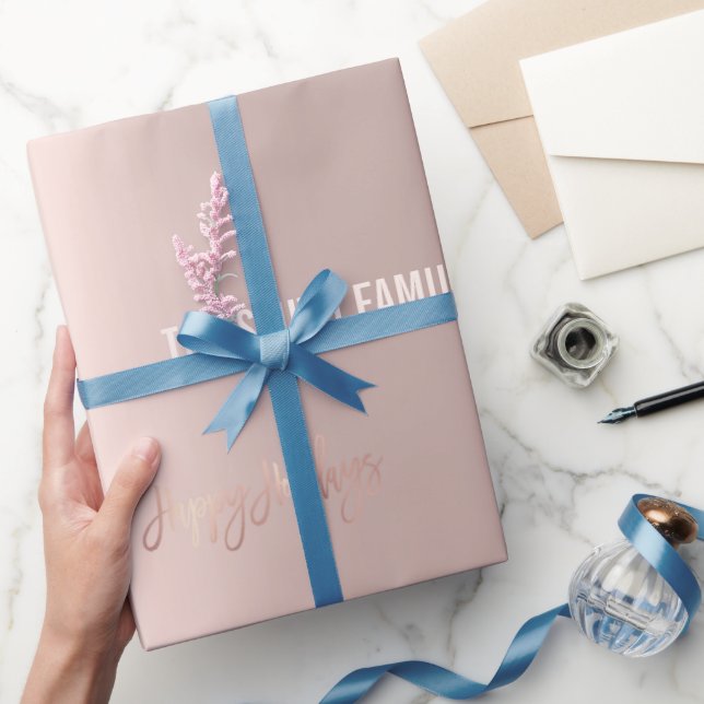 Goldene Rose Eleganz, Weihnachts-Party Wrapping Pa Geschenkpapier (Schenken)