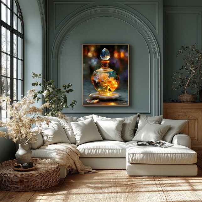 Goldene Rose Essence - Leuchtendes Fantasieparfüm Leinwanddruck (Von Creator hochgeladen)