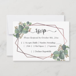Goldene Rose Eukalyptus-UAWG RSVP Karte