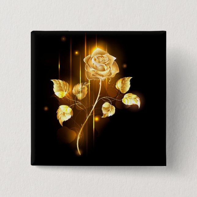 Goldene Rose ( gold rose ) Button (Vorderseite)