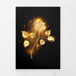 Goldene Rose ( gold rose ) Dreifach Gefaltete Urlaubskarte