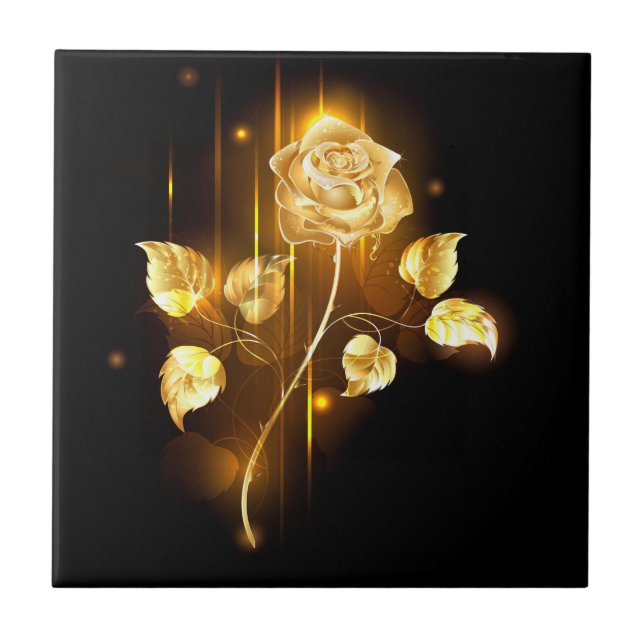 Goldene Rose ( gold rose ) Fliese (Vorderseite)