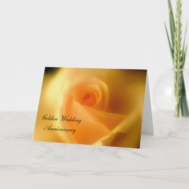 Goldene Rose Goldene Hochzeitskarte Karte (Vorderseite)
