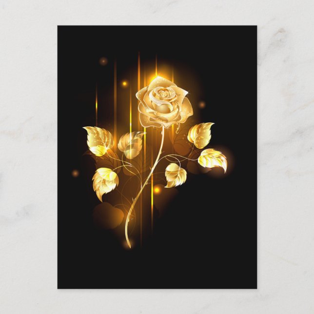 Goldene Rose (goldene Rose) Ankündigungspostkarte (Vorderseite)