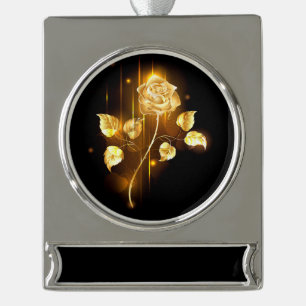 Goldene Rose (goldene Rose) Banner-Ornament Silber
