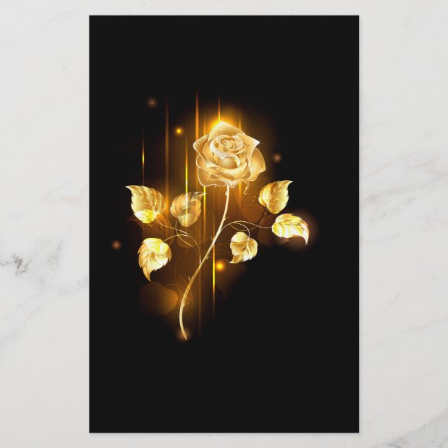 Goldene Rose (goldene Rose) Briefpapier (Vorderseite)