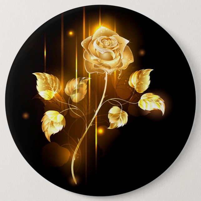 Goldene Rose (goldene Rose) Button (Vorderseite)