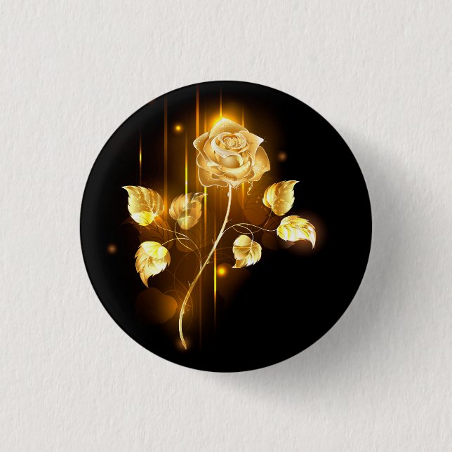 Goldene Rose (goldene Rose) Button (Vorderseite)