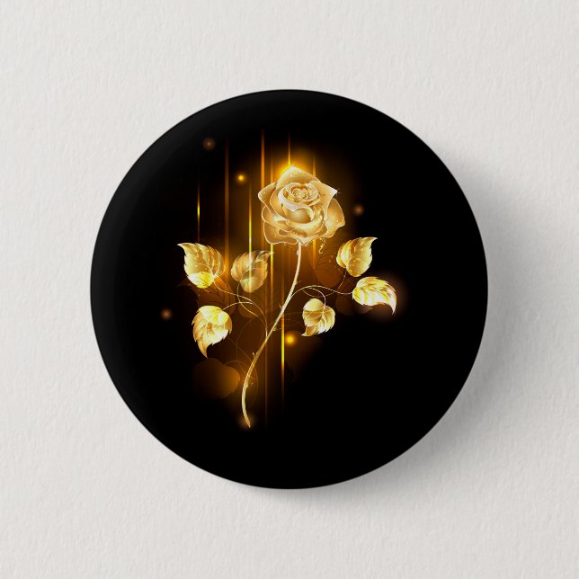 Goldene Rose (goldene Rose) Button (Vorderseite)
