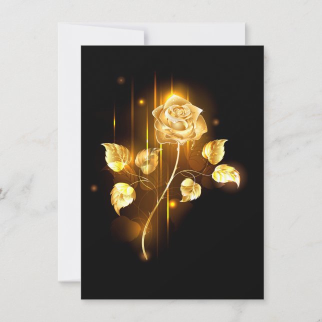 Goldene Rose (goldene Rose) Dankeskarte (Vorderseite)