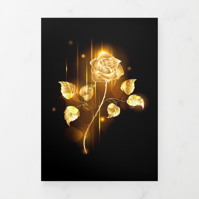 Goldene Rose (goldene Rose) Dreifach-gefaltete Programmkarte (Cover)