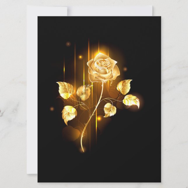 Goldene Rose (goldene Rose) Einladung (Vorderseite)