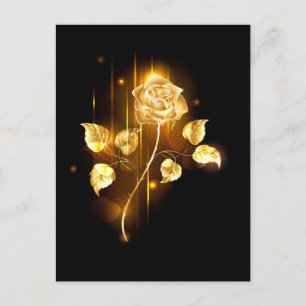 Goldene Rose (goldene Rose) Einladungspostkarte