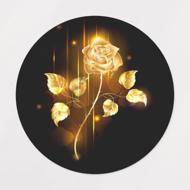 Goldene Rose (goldene Rose) Etiketten (Design 1)