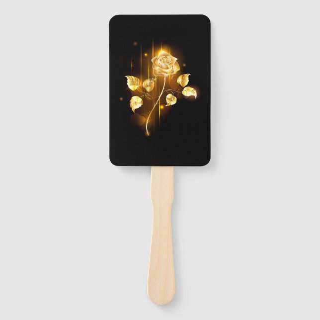 Goldene Rose (goldene Rose) Fächer (Vorderseite)