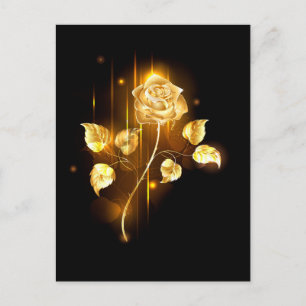 Goldene Rose (goldene Rose) Feiertagspostkarte