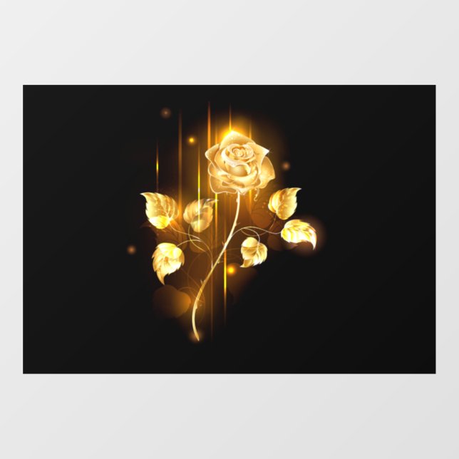 Goldene Rose (goldene Rose) Fensteraufkleber (Blatt)