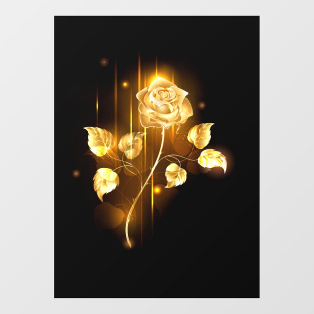 Goldene Rose (goldene Rose) Fensteraufkleber (Blatt)
