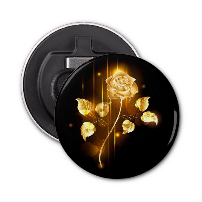 Goldene Rose (goldene Rose) Flaschenöffner (Vorderseite)