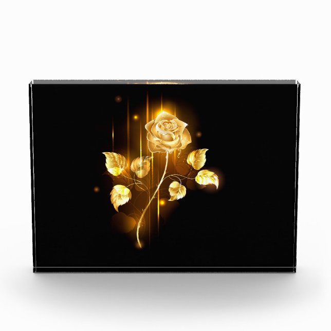 Goldene Rose (goldene Rose) Fotoblock (Vorderseite)