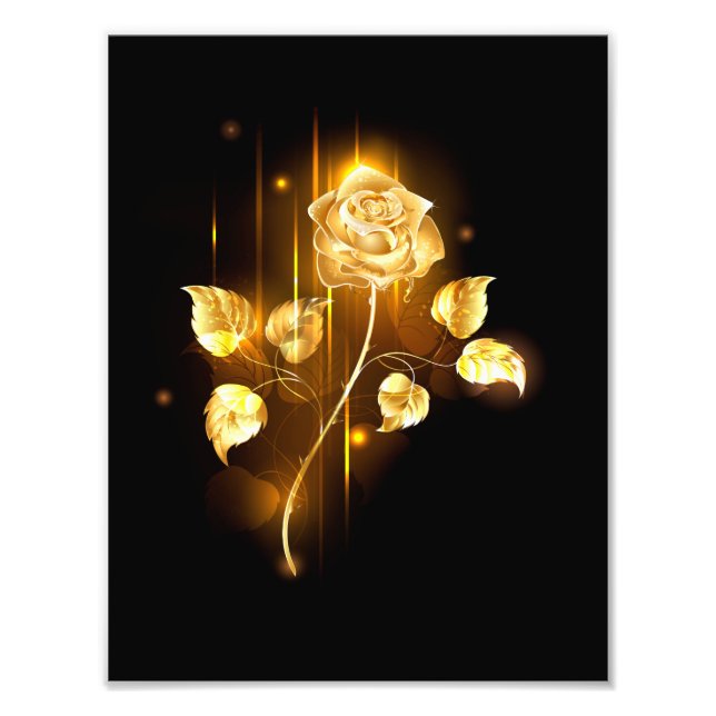Goldene Rose (goldene Rose) Fotodruck (Vorne)