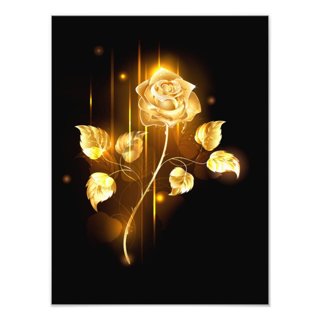 Goldene Rose (goldene Rose) Fotodruck (Vorne)