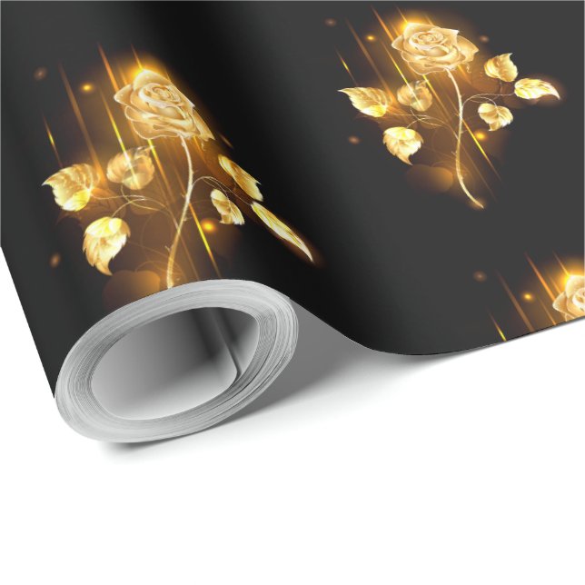 Goldene Rose (goldene Rose) Geschenkpapier (Rolleneckpunkt)