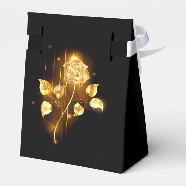 Goldene Rose (goldene Rose) Geschenkschachtel (Rückseite)