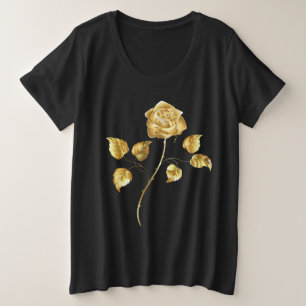 Goldene Rose (goldene Rose) Große Größe T-Shirt