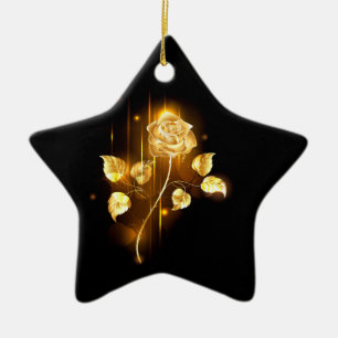 Goldene Rose (goldene Rose) Keramik Ornament