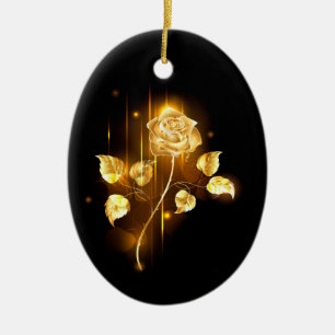 Goldene Rose (goldene Rose) Keramik Ornament