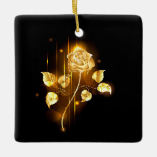 Goldene Rose (goldene Rose) Keramikornament