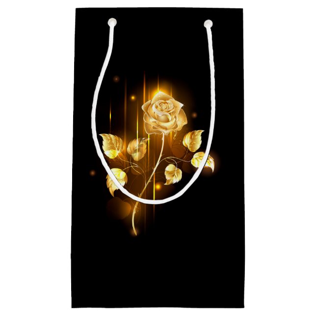 Goldene Rose (goldene Rose) Kleine Geschenktüte (Vorderseite)