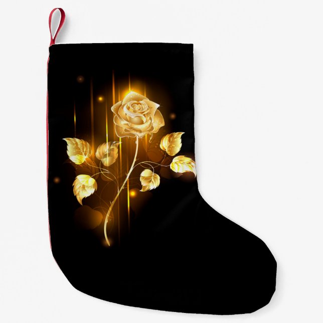Goldene Rose (goldene Rose) Kleiner Weihnachtsstrumpf (Vorderseite)