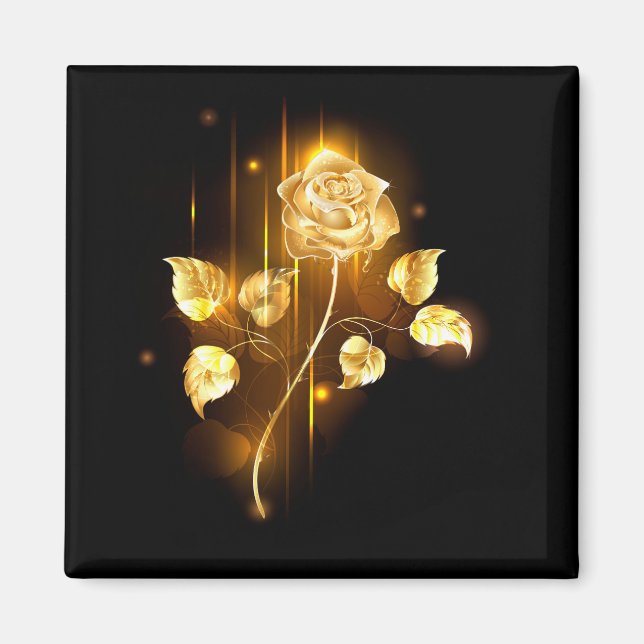 Goldene Rose (goldene Rose) Magnet (Vorne)