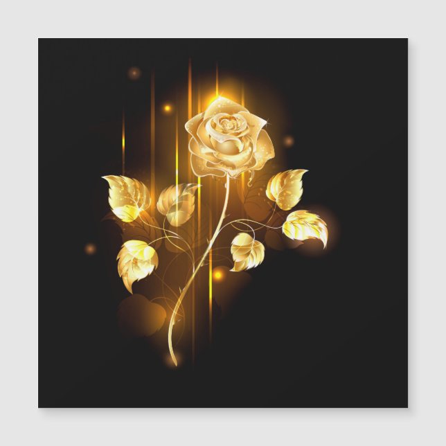 Goldene Rose (goldene Rose) Magnetkarte (Vorderseite)
