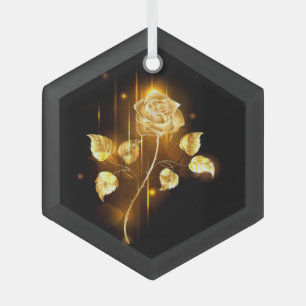 Goldene Rose (goldene Rose) Ornament Aus Glas