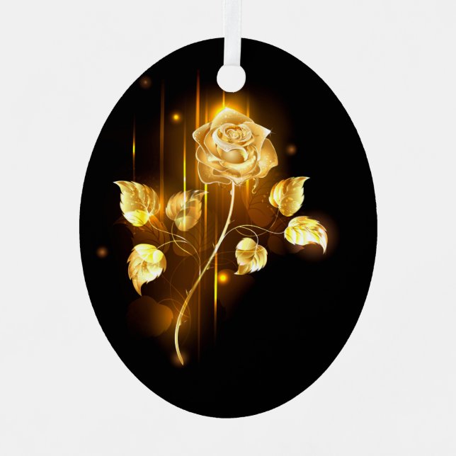 Goldene Rose (goldene Rose) Ornament Aus Metall (Vorderseite)