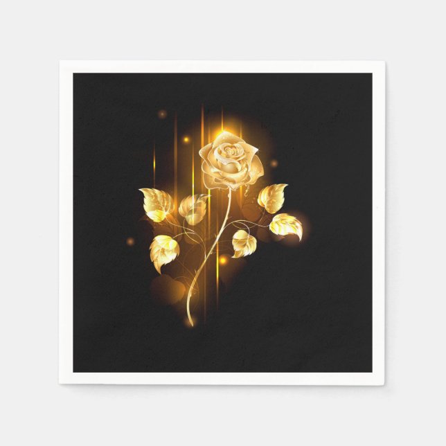 Goldene Rose (goldene Rose) Serviette (Vorderseite)