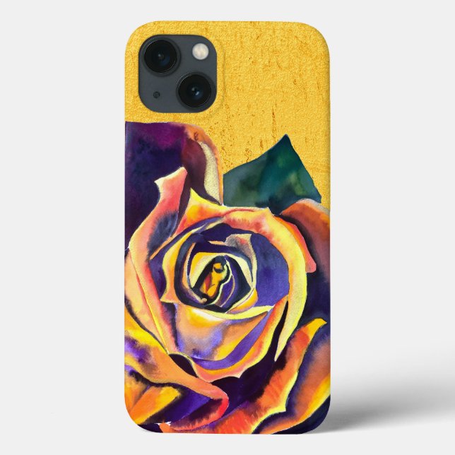 Goldene Rose Gotische Aquarellkunst Case-Mate iPhone Hülle (Rückseite)