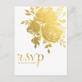 Goldene Rose Imitate Elegantes Hochzeitsszenario Einladungspostkarte