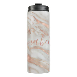 Goldene Rose - individuelle Name-Drehbuch Thermosbecher